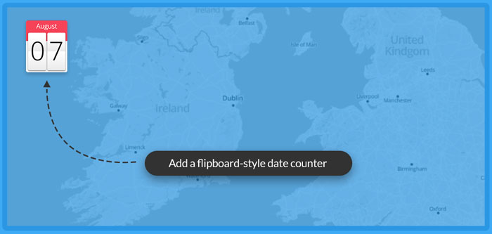 map animation - flipboard style date counter