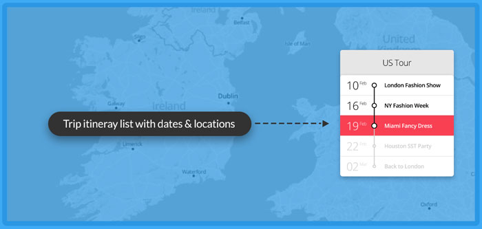 map animation - trip itinerary